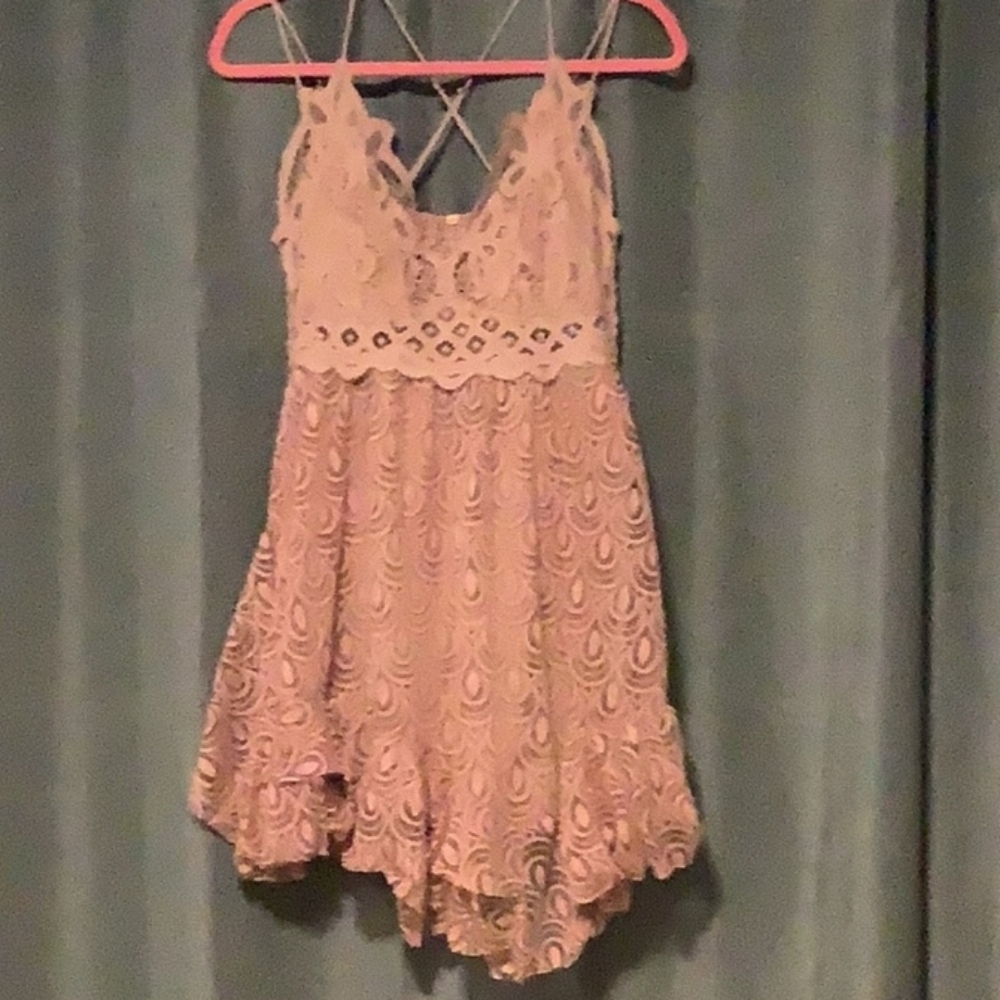 💥 Free People NWT Med Adella Burnout Slip Dress F19M09406 ballet lac…